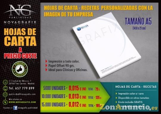 Carpetas, papel y hojas de carta a precio de coste